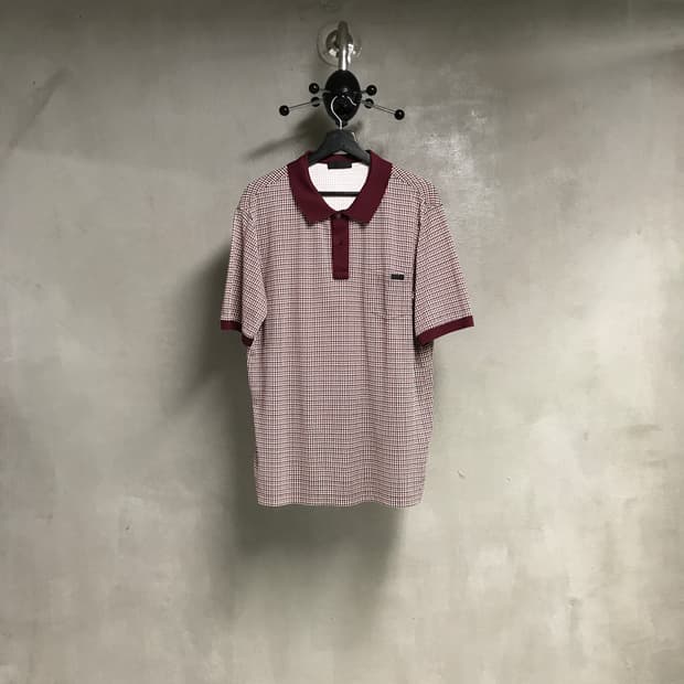 프라다 체크 PK 반팔 카라티 XXXL