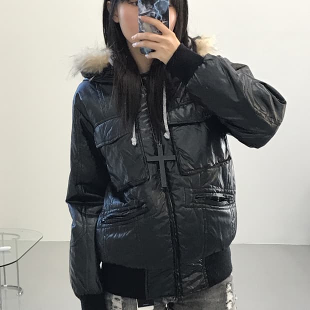 Jpn Glossy Poly Puffer Jackets