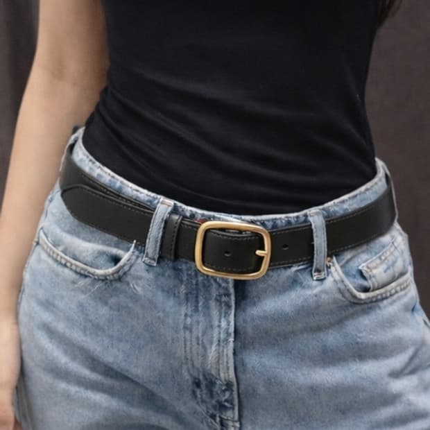 소가죽 스퀘어 데일리 벨트