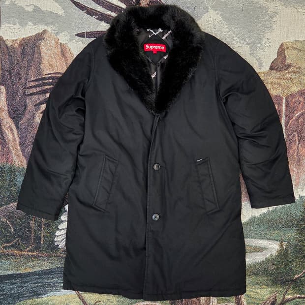 2014 FW Supreme Faux Fur 트렌치코트 패딩 L