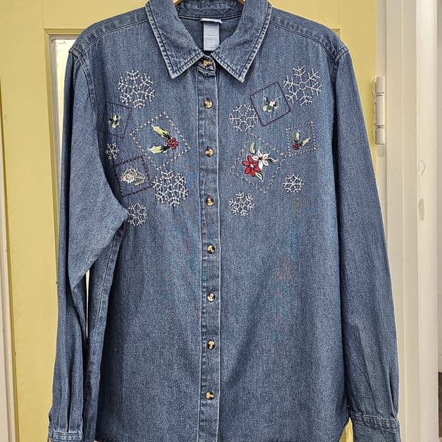 USA Holiday editions 자수 청셔츠