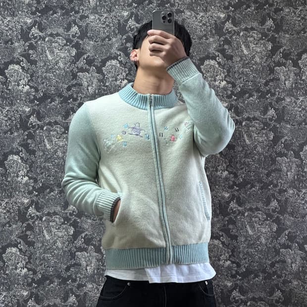 munsingwear 먼싱웨어 자수 니트 집업