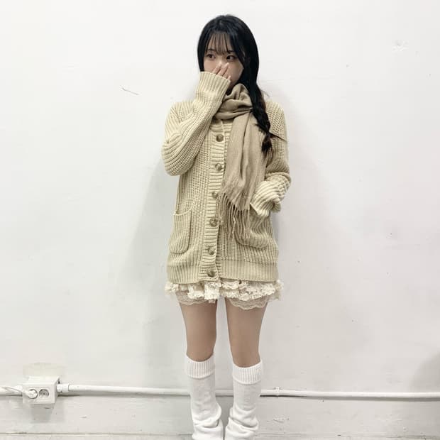 [JPN] 목도리 증정/ 라떼갸루 코리락쿠마 니트 가디건