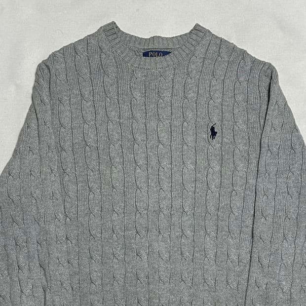XL 폴로랄프로렌 그레이 케이블 니트