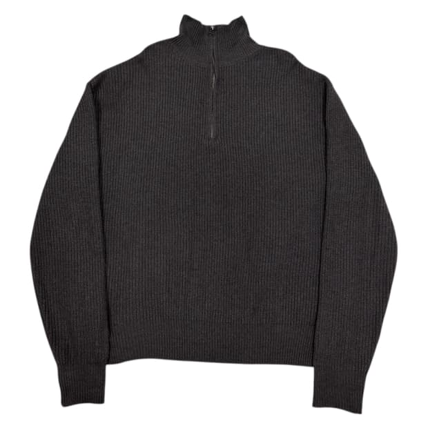 아트이프액츠 울 브라운 하프 반집업 니트 L