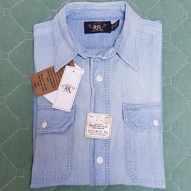 [새상품/M] RRL 인디고 샴브레이 워크셔츠 팝니다.