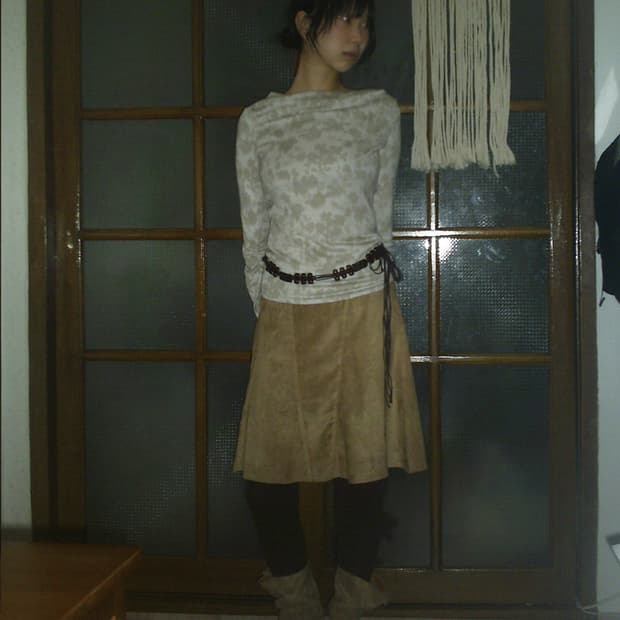 vintage a-line suede skirt