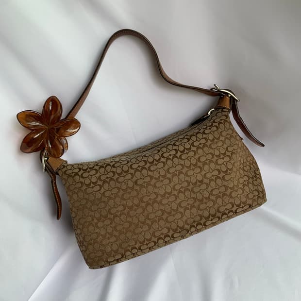 미니 👜 Coach 코치 시그니처 브라운 숄더백