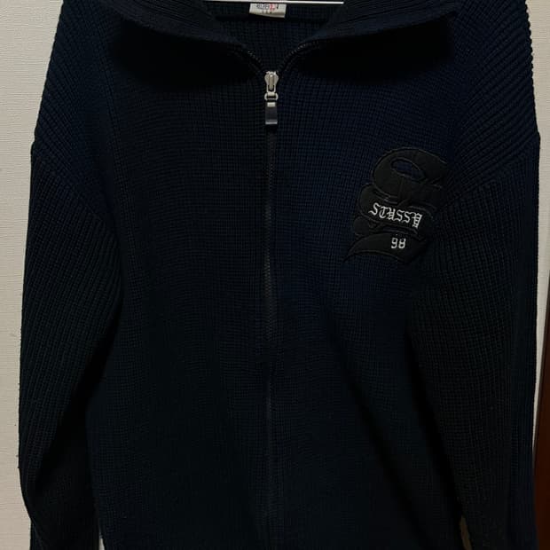 90s Stussy big4 knit cardigan