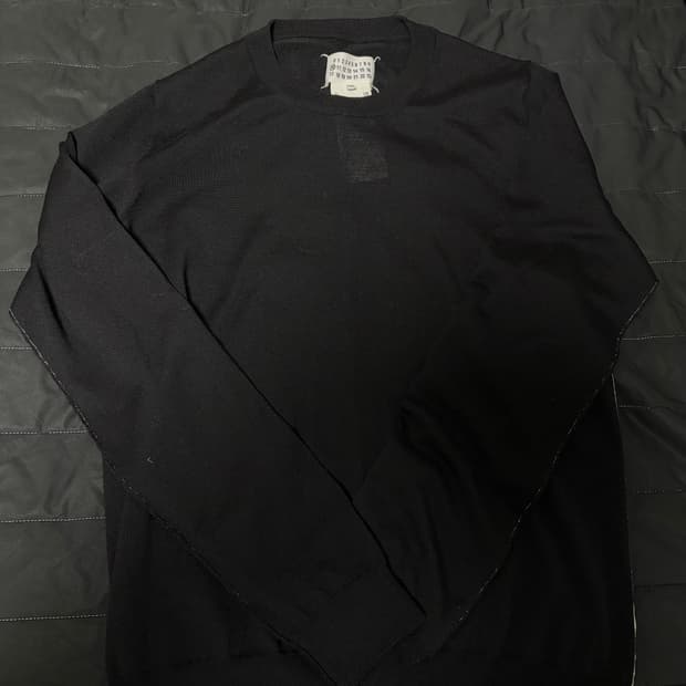 메종 마르지엘라 니트 블랙 스티치