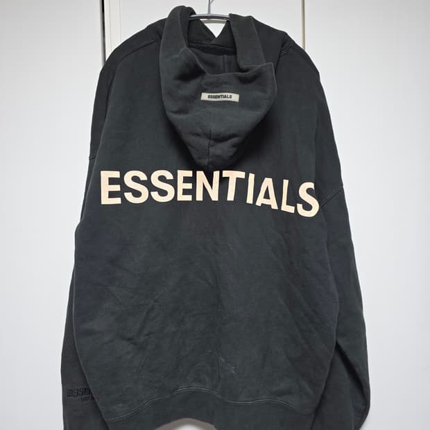 에센셜 ESSENTIALS 블랙 후드티 L (실측 XL)