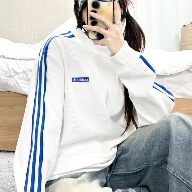 아디다스 JAPAN 포카리 삼선 와플 맨투맨