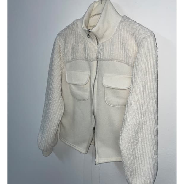 믹스 투웨이 니트 집업