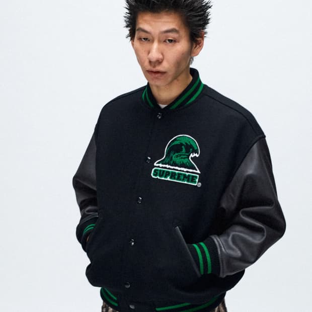 새상품 슈프림 웨이브 바시티 자켓 블랙 24SS