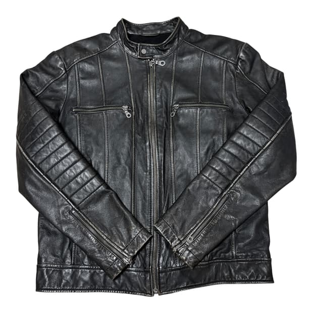 DANIER 천연 워싱 가죽 자켓