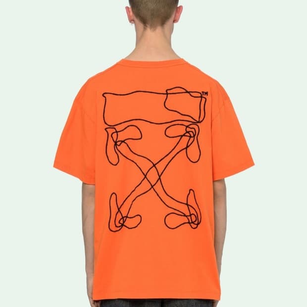 오프화이트 앱스트랙 애로우 오버 반팔 티셔츠 xs 오렌지