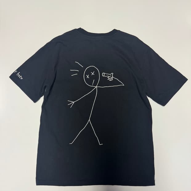 꼼파뇨 해드 킬러 빈티지 뒷 프린팅 반팔 티셔츠 M 블랙