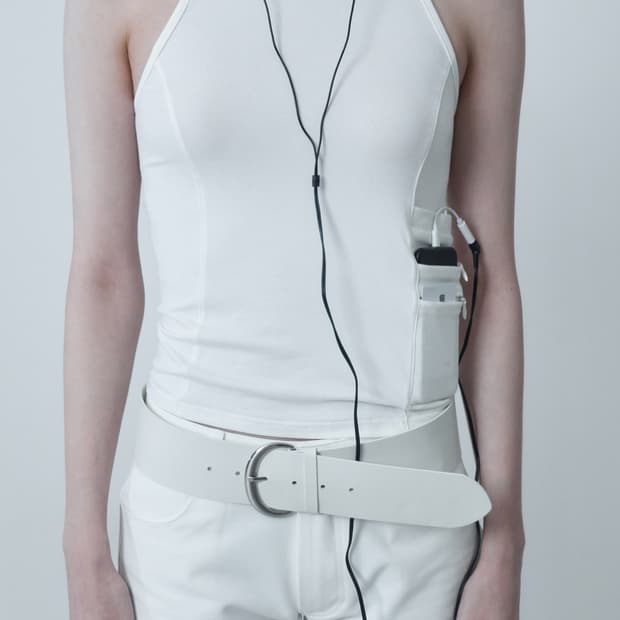 cerric COW SKIN WIDE BELT / WHITE 