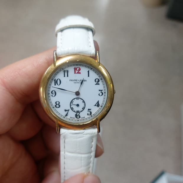 파브레-레우바 남성 가죽 시계