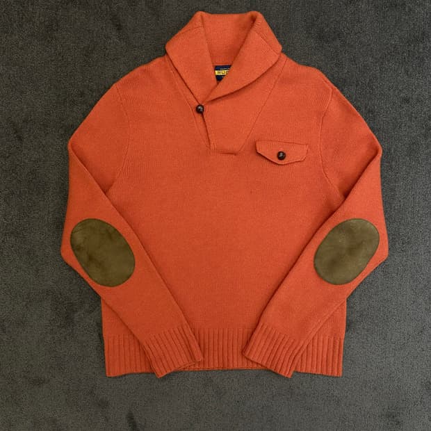 랄프로렌 럭비 숄카라 울 니트 L