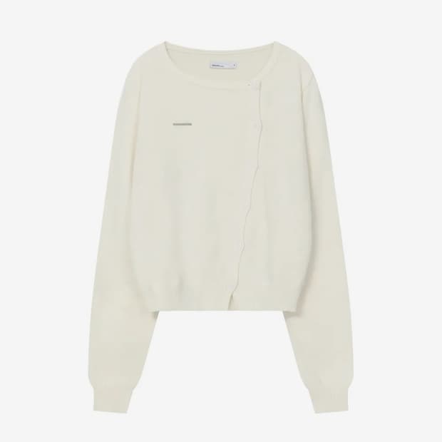 미세키서울 가디건 Unbalanced knit cardigan WHITE