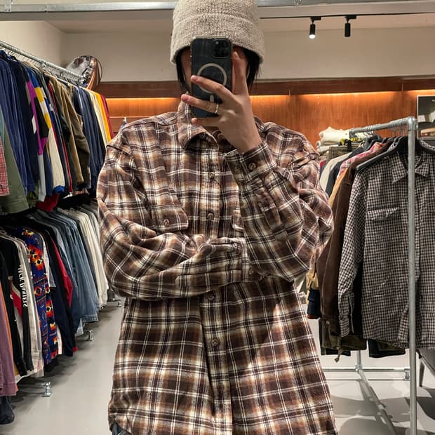 90s 빈티지 플란넬 헤비코튼 셔츠