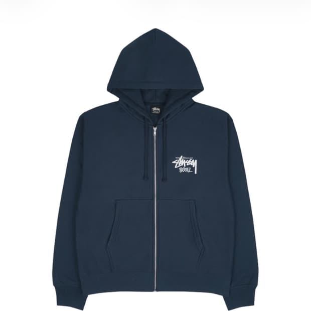 S 스투시 스탁 서울 한정 후드 집업 네이비 미개봉 새제품 판매