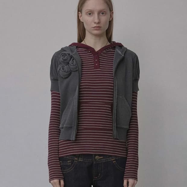 스컬프터 Knitted Stripe Hoodie