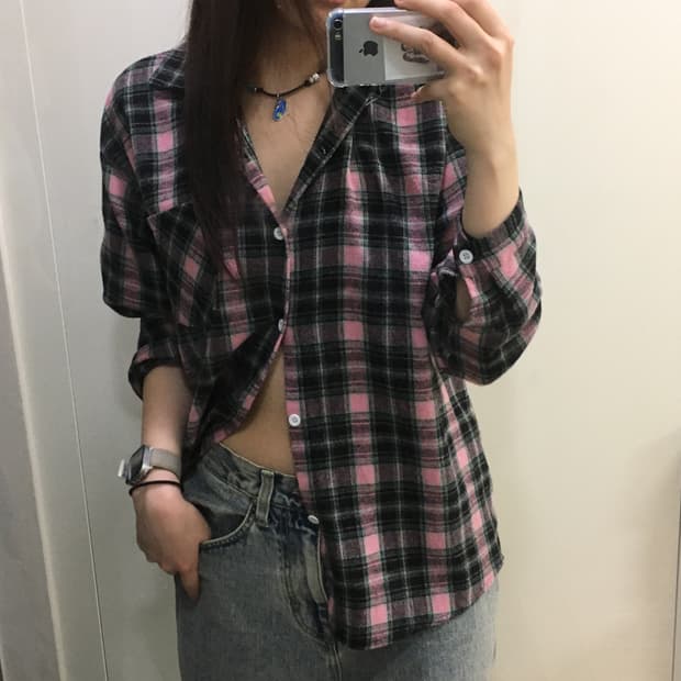 PINK CHECK SHIRTS free size