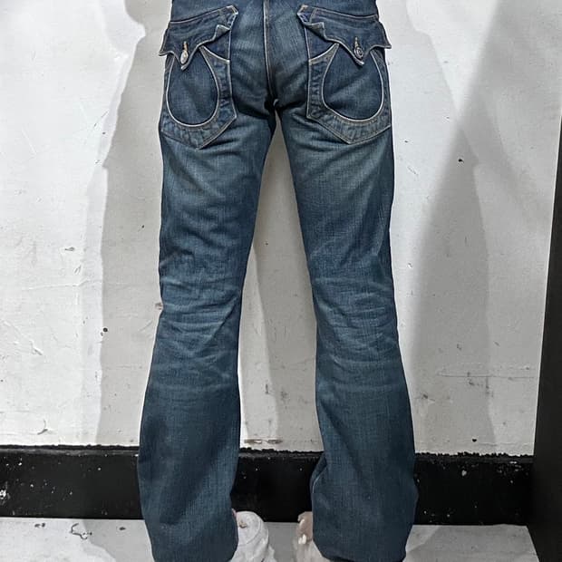 USA 트루 릴리전 RICKY 리키 스트레이트 데님 팬츠 청바지 27