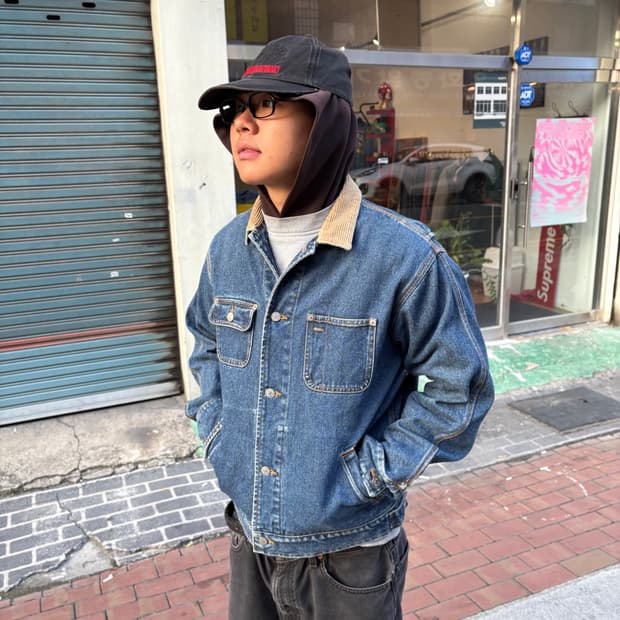 폴로 바이 랄프 로렌 코듀로이 카라 덩가리 데님 자켓