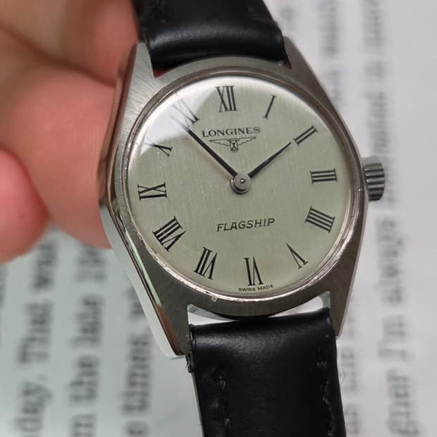 레어] 빈티지 론진 플래그십 실버 로만판 날개로고 수동 메커니컬 여성용