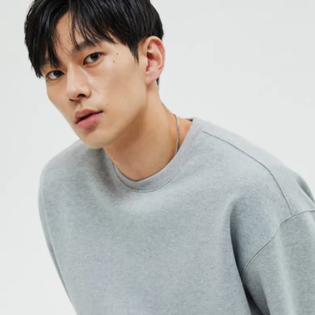 [S] 소버먼트 950g 그레이 세미오버 맨투맨 스웻셔츠 판매