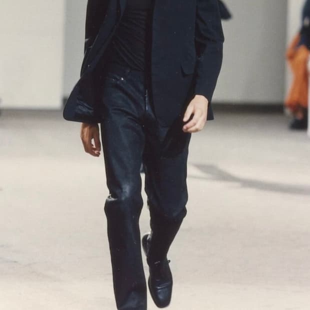 Helmut lang 1998 coated black denim 32