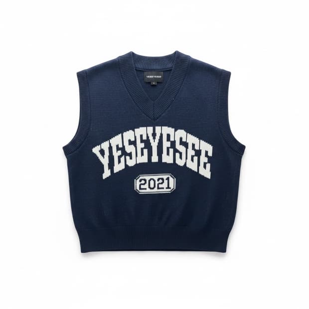 YESEEYESEE 네이비 니트 조끼 M