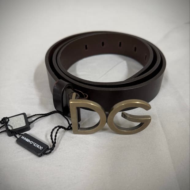 DOLCE & GABBANA 돌체앤가바나 DG 로고 레더 벨트