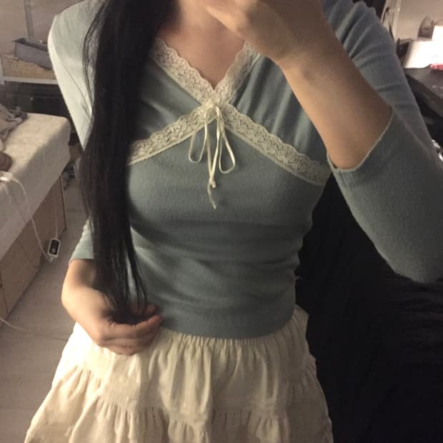 리본 레이스 슬리브