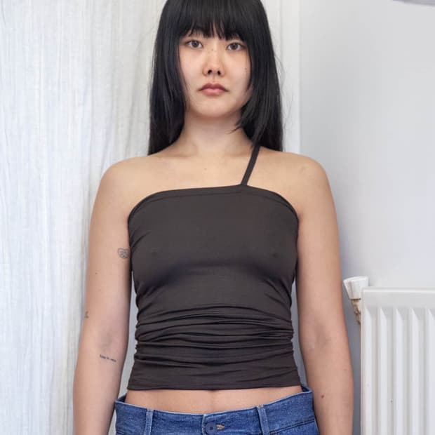 [XS,S,M,L]베이스레인지 Nida 원 숄더  탑/포비아