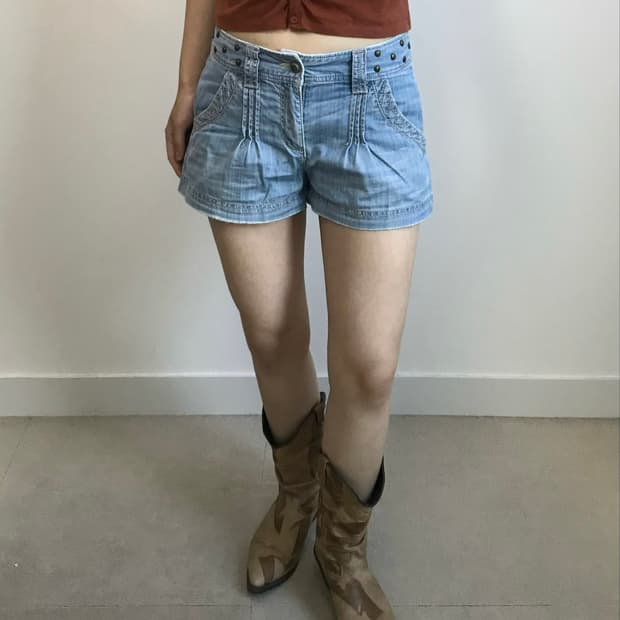 빈티지 찡 데님 숏팬츠