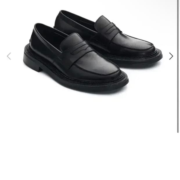 [40] STU 오버솔 레더 로퍼 블랙