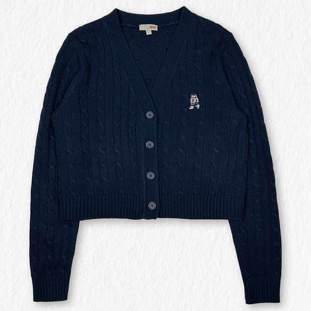 스파오 케이블 크롭 니트 가디건