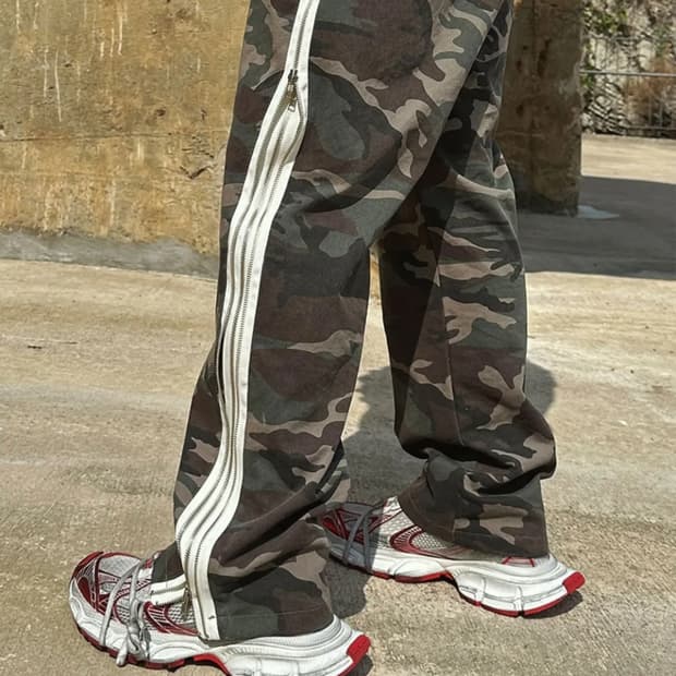 [새상품]CLACO 클라코 코튼 트윈 사이드라인 지퍼팬츠