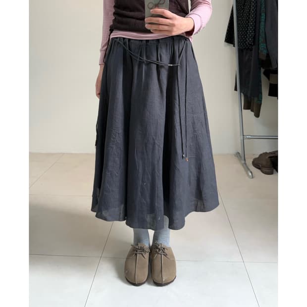 빈티지 린넨 스커트