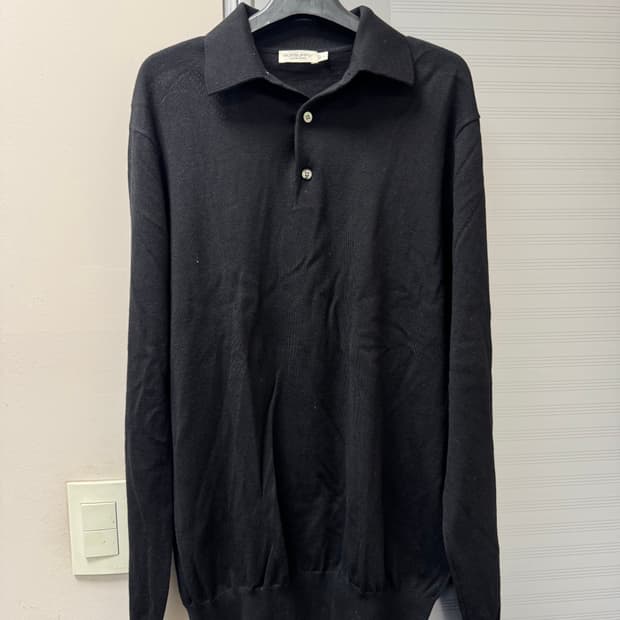 수트 서플라이 메리노 울 폴로 슬리브 니트 L 블랙