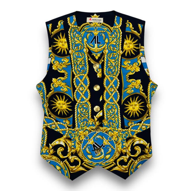 안드레루치아노 90s 바로크 수바주 패턴 베스트/조끼