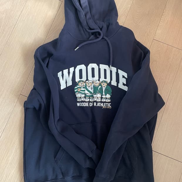 (진짜 새 제품급)스파오 우디 후드티 네이비 L