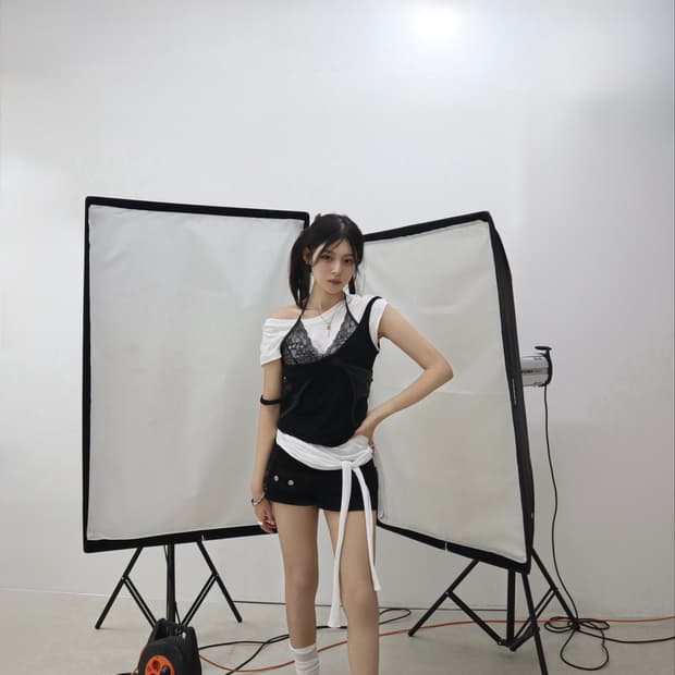 Belted button mini shorts