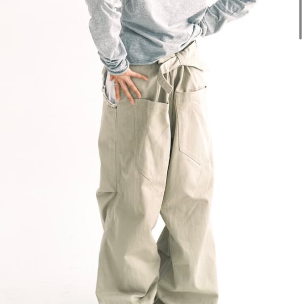 샵페어리 컷오프 코튼 맥시 팬츠 베이지 M