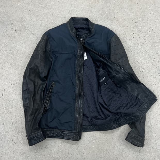 솔리드옴므 우영미 패브릭믹스 레더 자켓