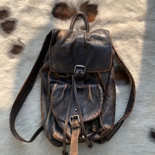빈티지 레더 백팩